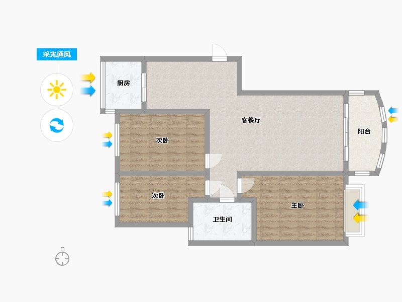 河南省-郑州市-明天花园-111.00-户型库-采光通风