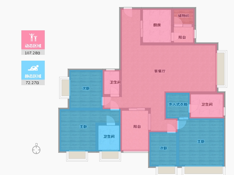 广东省-佛山市-海悦新城-160.00-户型库-动静分区