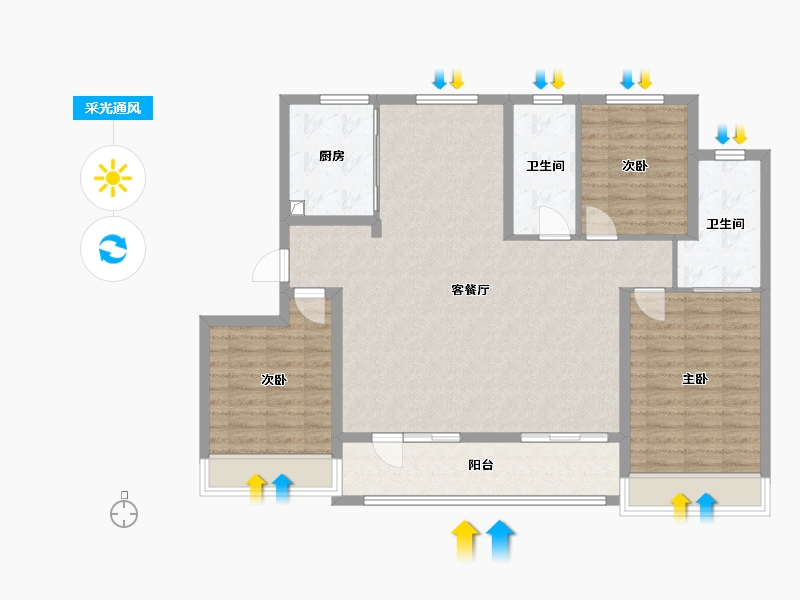 山东省-聊城市-绿城诚园-114.40-户型库-采光通风