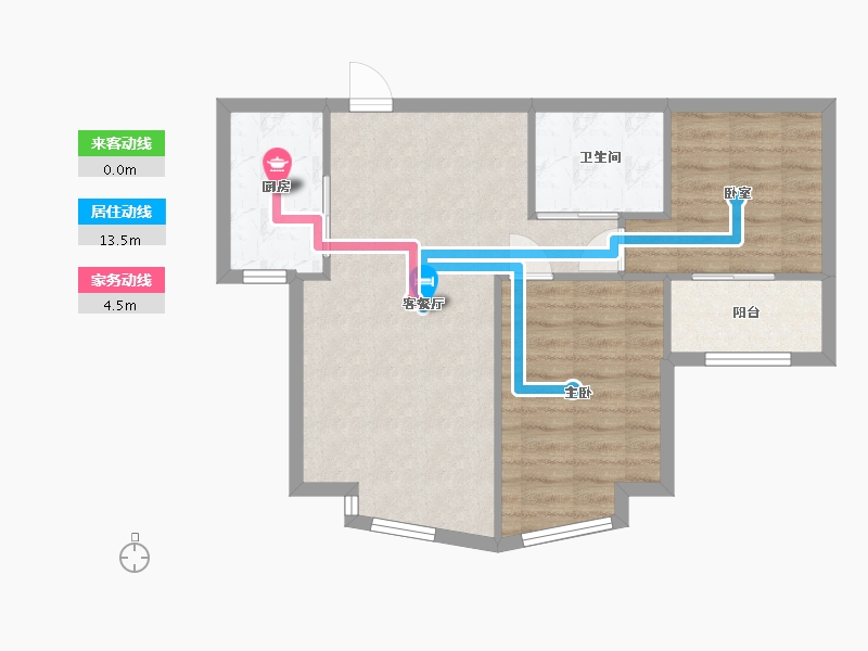 浙江省-杭州市-绿城风华苑-65.10-户型库-动静线