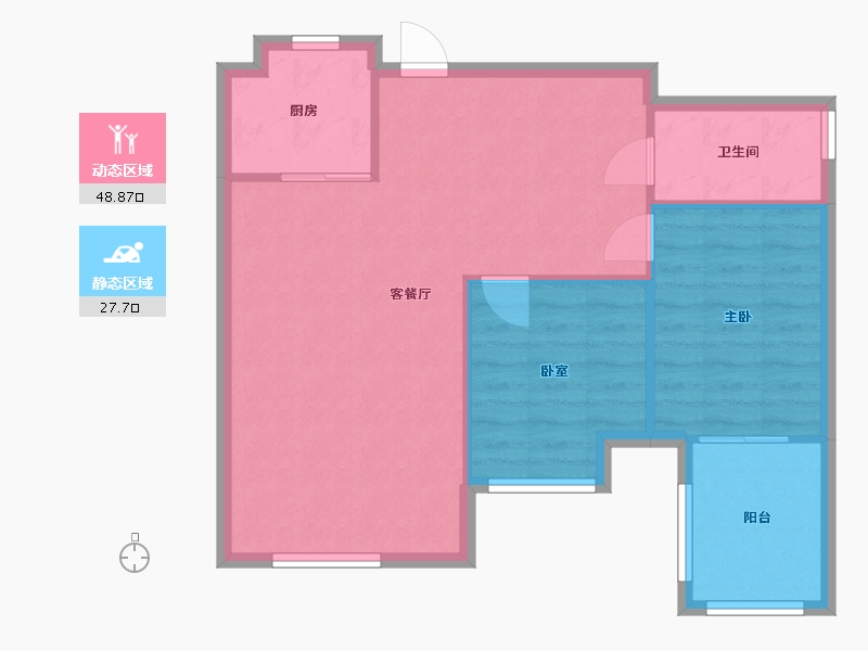 浙江省-湖州市-赞成名仕府-66.77-户型库-动静分区