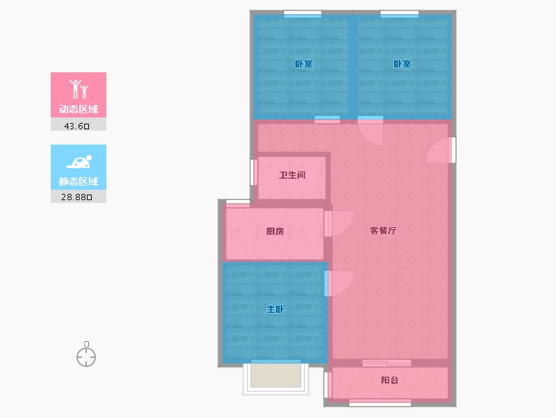 河南省-三门峡市-黄河花园-78.70-户型库-动静分区