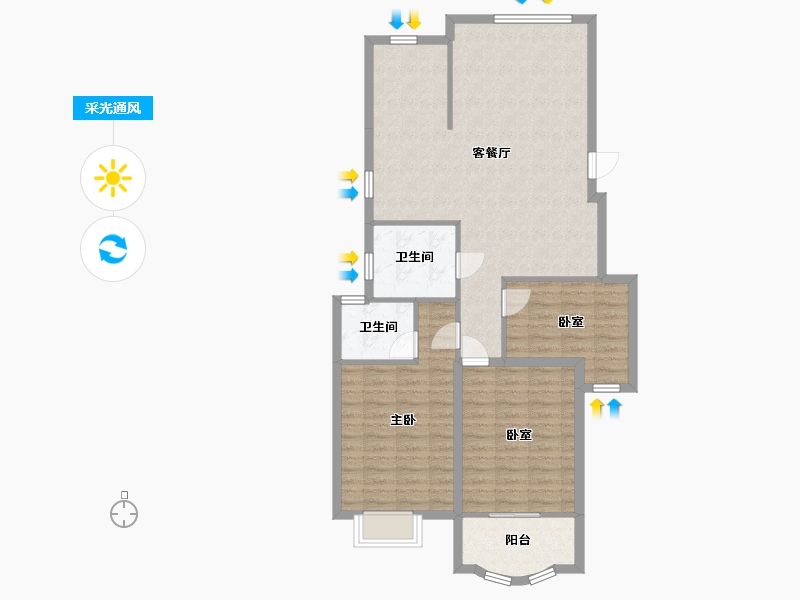 江苏省-盐城市-五星小区-167.00-户型库-采光通风