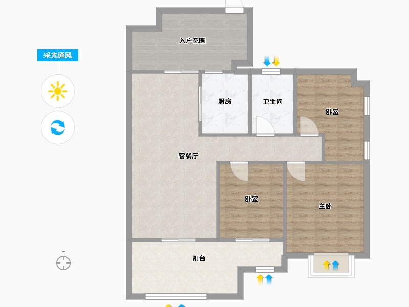 福建省-厦门市-水云湾-100.00-户型库-采光通风