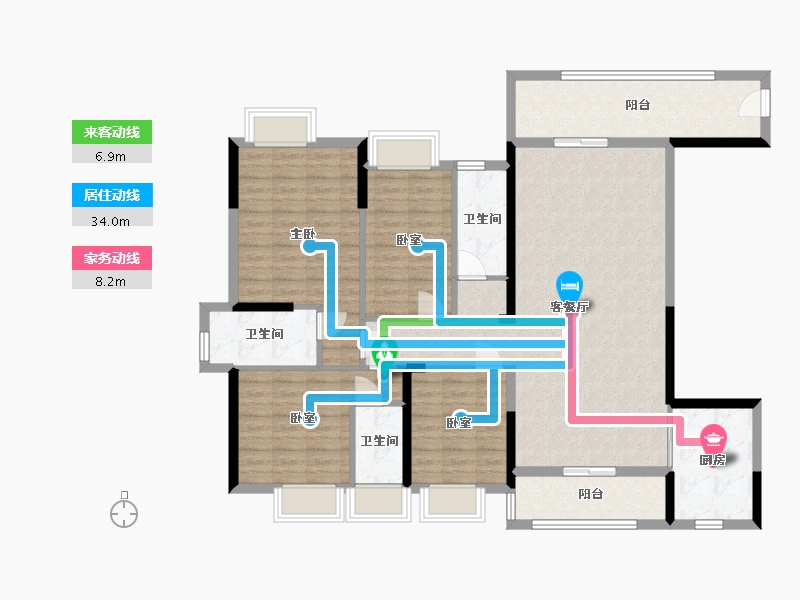 广东省-肇庆市-鸿益幸福湖畔-137.16-户型库-动静线