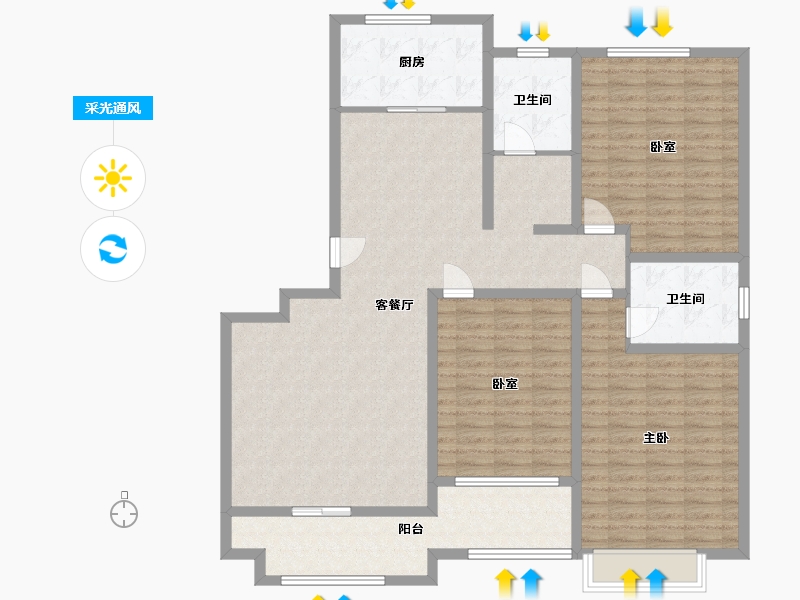 山东省-济南市-明城花苑-140.00-户型库-采光通风