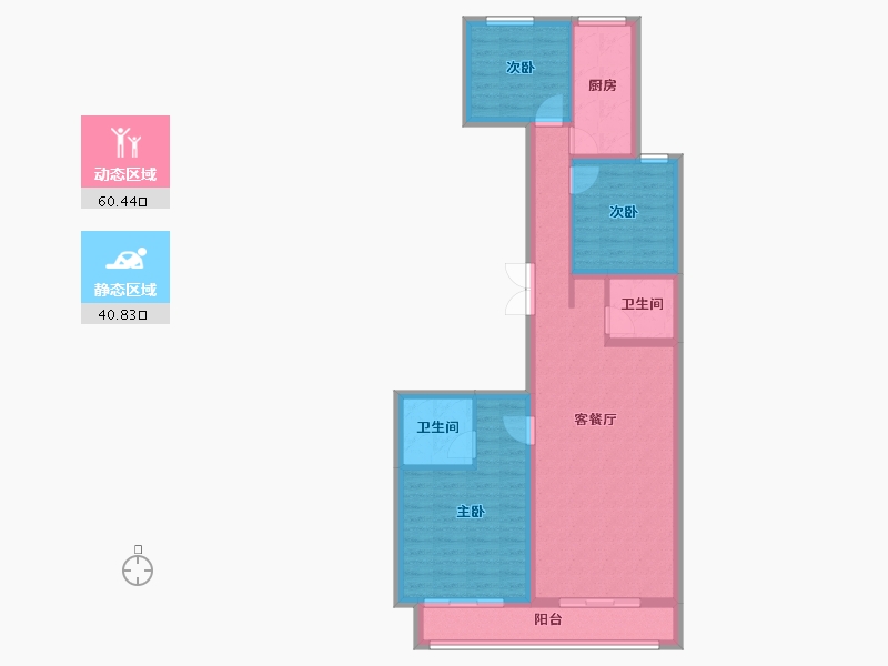 陕西省-咸阳市-青海干休所-105.60-户型库-动静分区