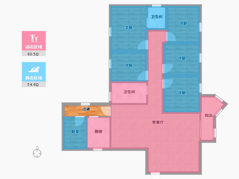 广东省-深圳市-振业翠海花园-105.21-户型库-动静分区