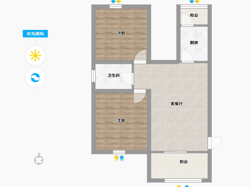 广东省-深圳市-中泰燕南名庭-62.73-户型库-采光通风