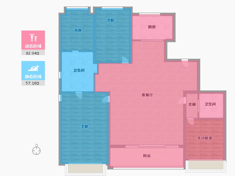 浙江省-温州市-万科翡翠天地一期-136.00-户型库-动静分区