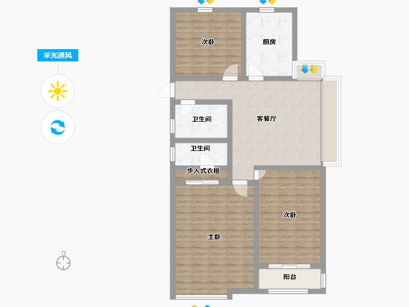 安徽省-宿州市-薛园新村-108.00-户型库-采光通风