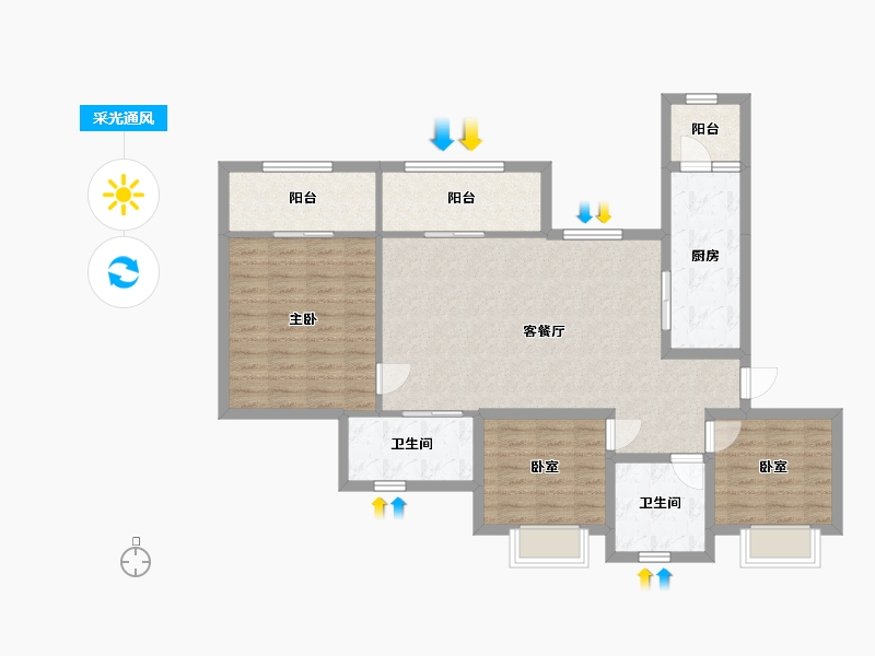 四川省-泸州市-江语长滩-101.46-户型库-采光通风