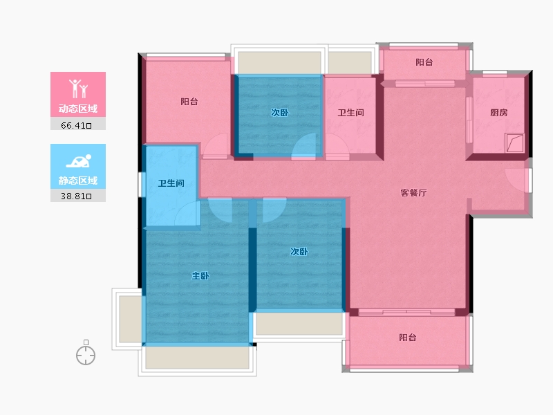 广东省-广州市-招商臻园-二期-101.60-户型库-动静分区