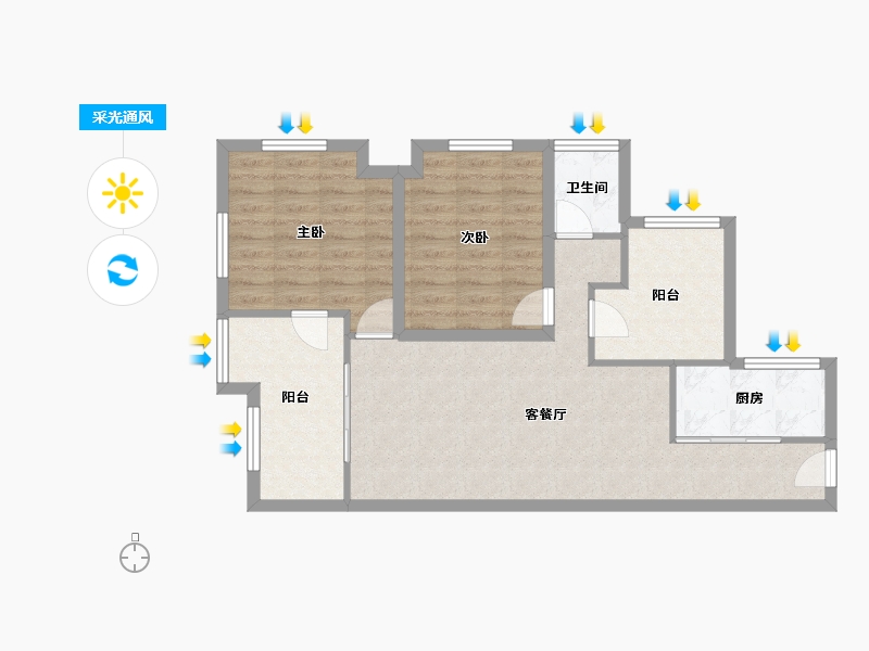 广东省-深圳市-香江东苑-74.28-户型库-采光通风