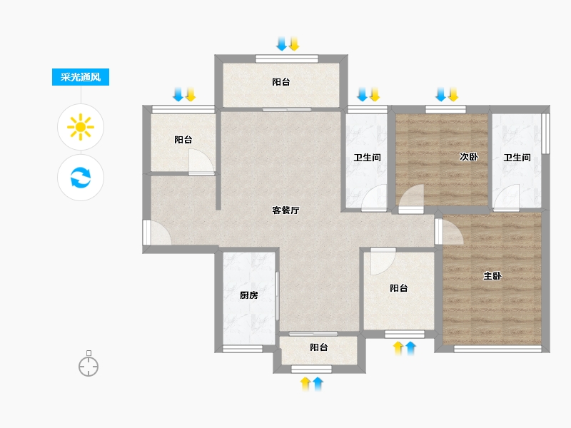 广东省-深圳市-侨香公馆-82.22-户型库-采光通风