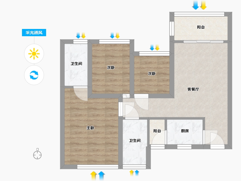 广东省-深圳市-彩虹新都-54.42-户型库-采光通风