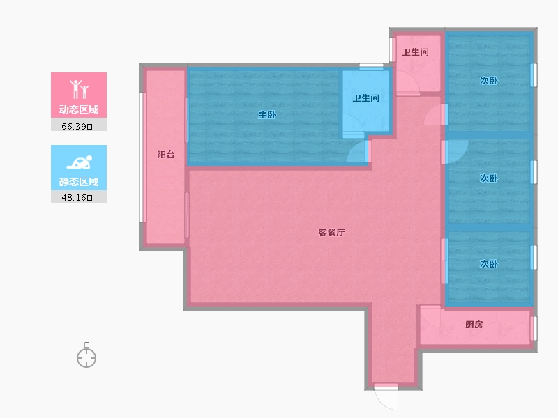 广东省-深圳市-振业翠海花园-102.49-户型库-动静分区