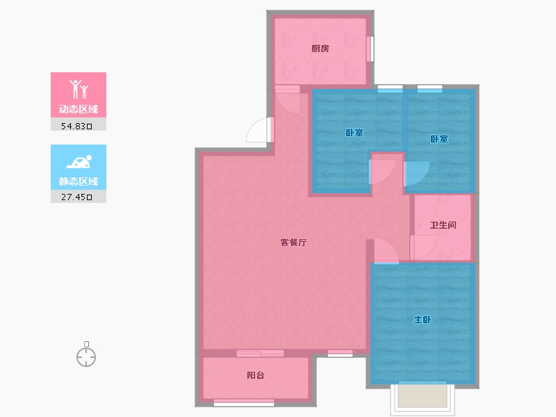 河北省-石家庄市-华远海蓝和光-86.40-户型库-动静分区