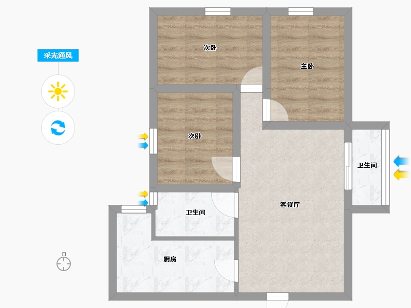 广东省-深圳市-高科利大厦-53.78-户型库-采光通风