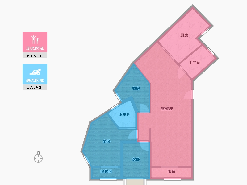 广东省-深圳市-益田花园豪园居-87.98-户型库-动静分区