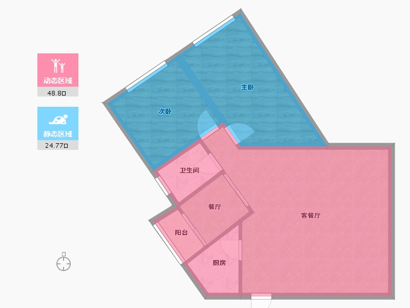 广东省-深圳市-彩虹新都-66.32-户型库-动静分区