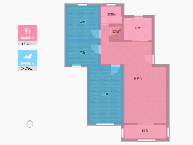 广东省-深圳市-锦州花园-69.36-户型库-动静分区