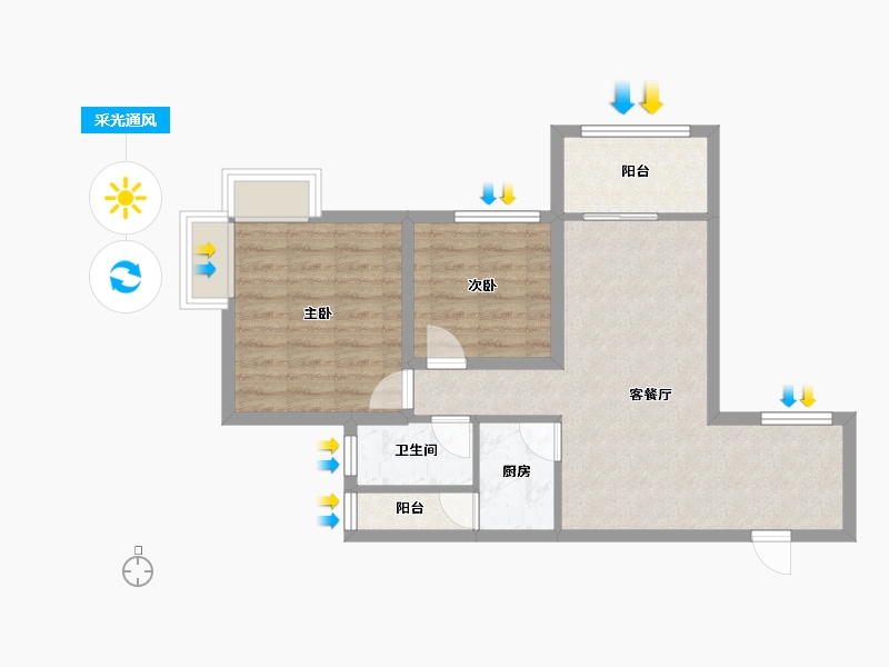 广东省-深圳市-凯丰花园-60.24-户型库-采光通风