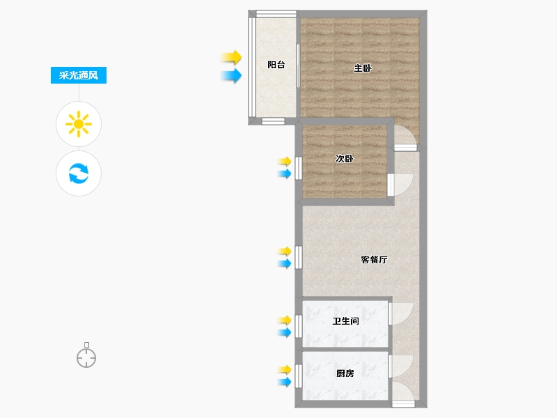 广东省-深圳市-彩天名苑-55.98-户型库-采光通风