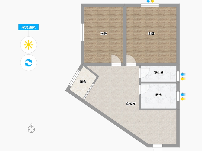 广东省-深圳市-荔林苑-70.75-户型库-采光通风