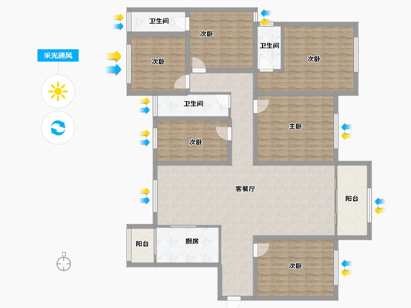 广东省-深圳市-香荔绿洲-163.54-户型库-采光通风