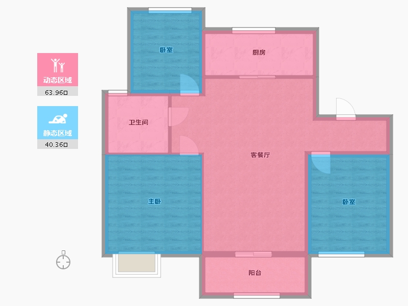 河北省-邯郸市-幸福城-94.40-户型库-动静分区