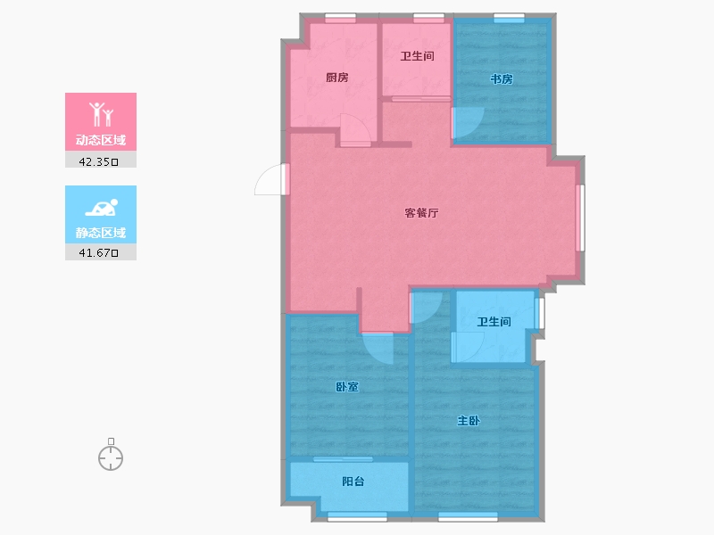 浙江省-宁波市-万科未来之光-77.00-户型库-动静分区