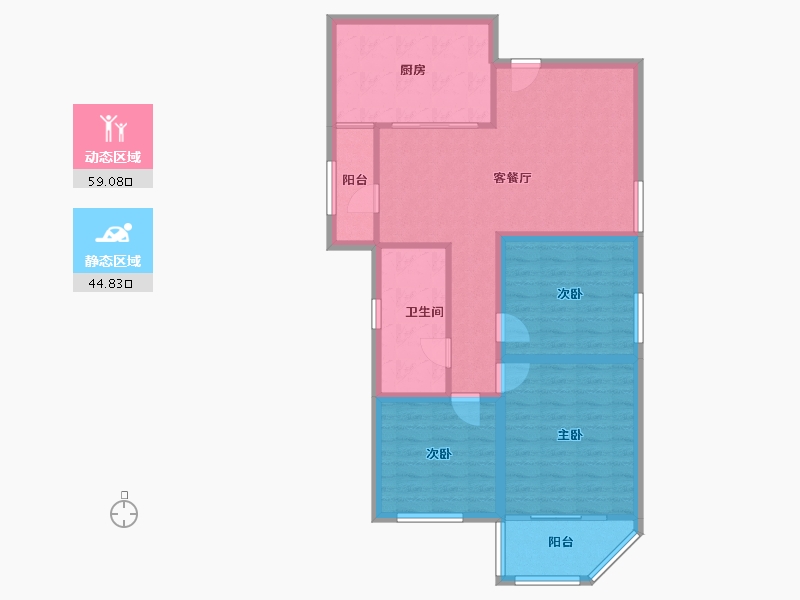 广东省-深圳市-吉莲大厦-93.57-户型库-动静分区