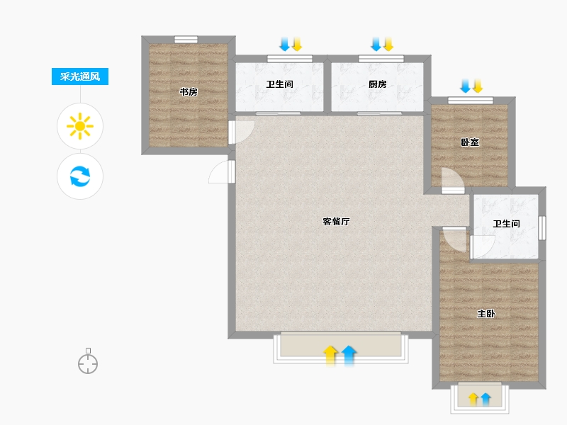 新疆维吾尔自治区-乌鲁木齐市-御锦城-116.80-户型库-采光通风