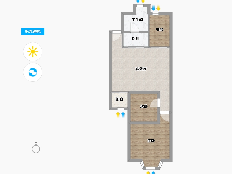 广东省-深圳市-益田花园豪园居-54.83-户型库-采光通风