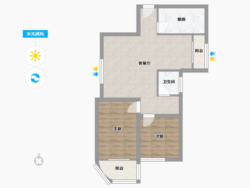 广东省-深圳市-吉莲大厦-59.54-户型库-采光通风