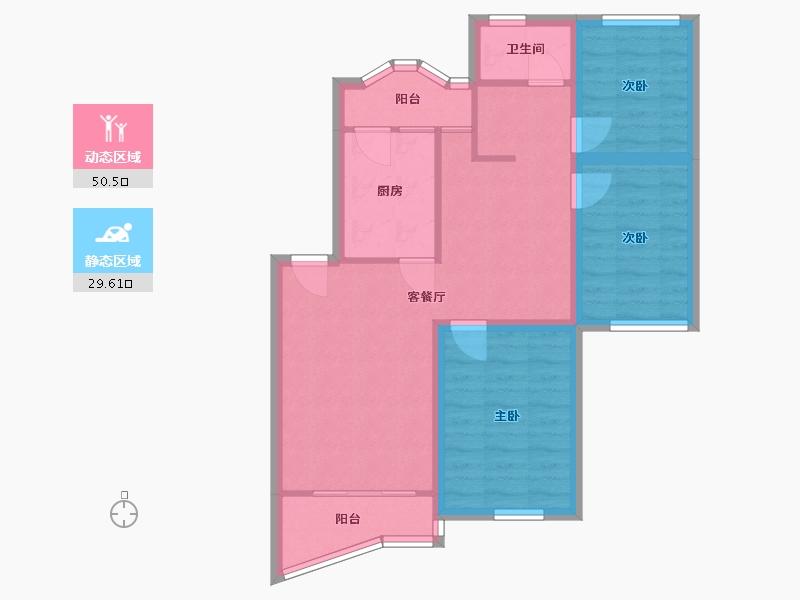 广东省-深圳市-福莲花园-70.85-户型库-动静分区