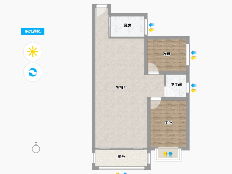 广东省-深圳市-润裕山景豪苑-66.14-户型库-采光通风