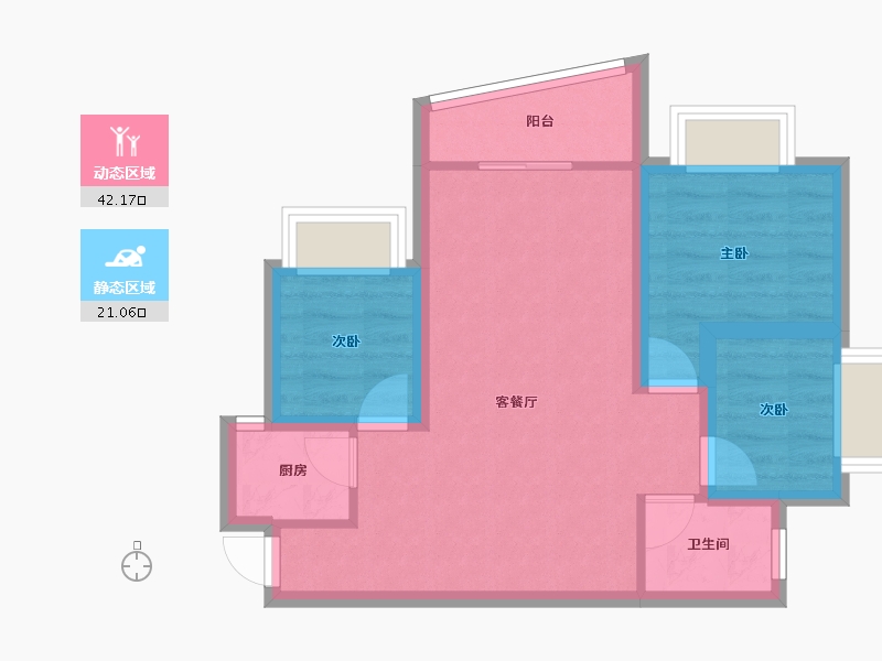 广东省-深圳市-皇庭彩园-55.58-户型库-动静分区