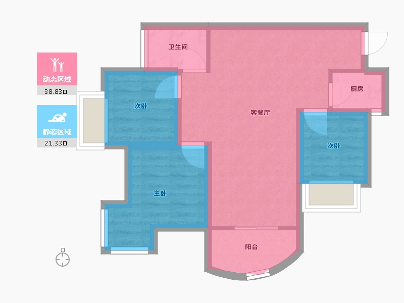 广东省-深圳市-皇庭彩园-53.01-户型库-动静分区