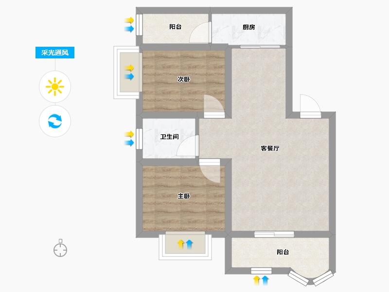 广东省-深圳市-帝港海湾豪园-53.16-户型库-采光通风