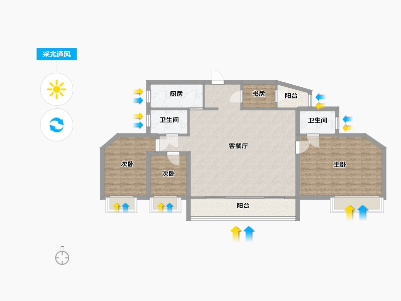 广东省-深圳市-中海华庭-105.43-户型库-采光通风