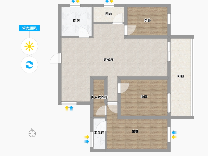 广东省-深圳市-景源华庭-85.43-户型库-采光通风