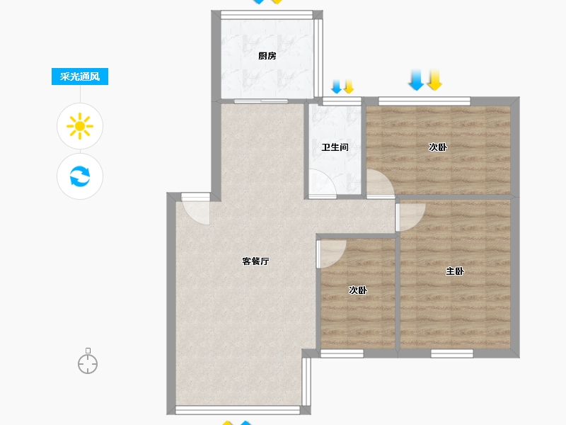 广东省-深圳市-公路局新洲住宅小区-70.59-户型库-采光通风