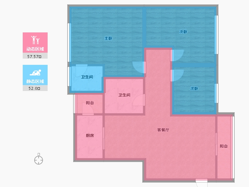 广东省-深圳市-好景豪园-98.30-户型库-动静分区