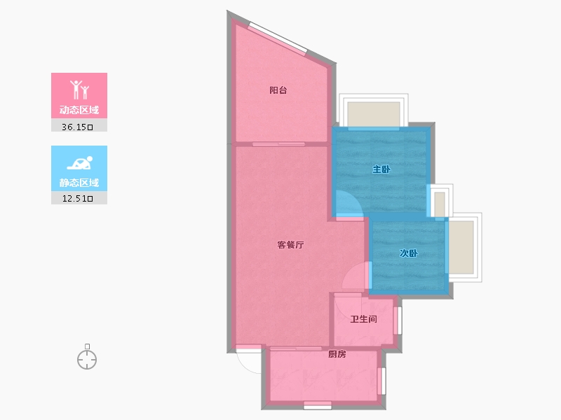 广东省-深圳市-皇庭彩园-42.81-户型库-动静分区