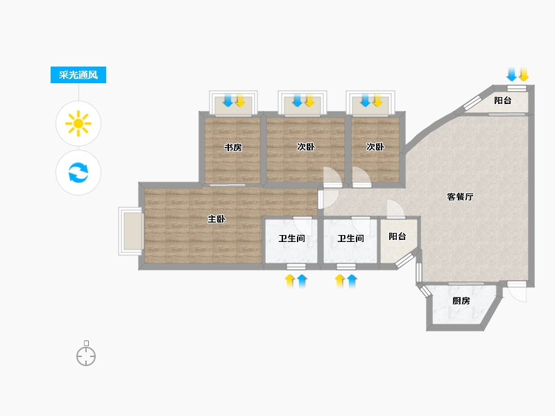 广东省-深圳市-赛格绿茵阁-91.52-户型库-采光通风