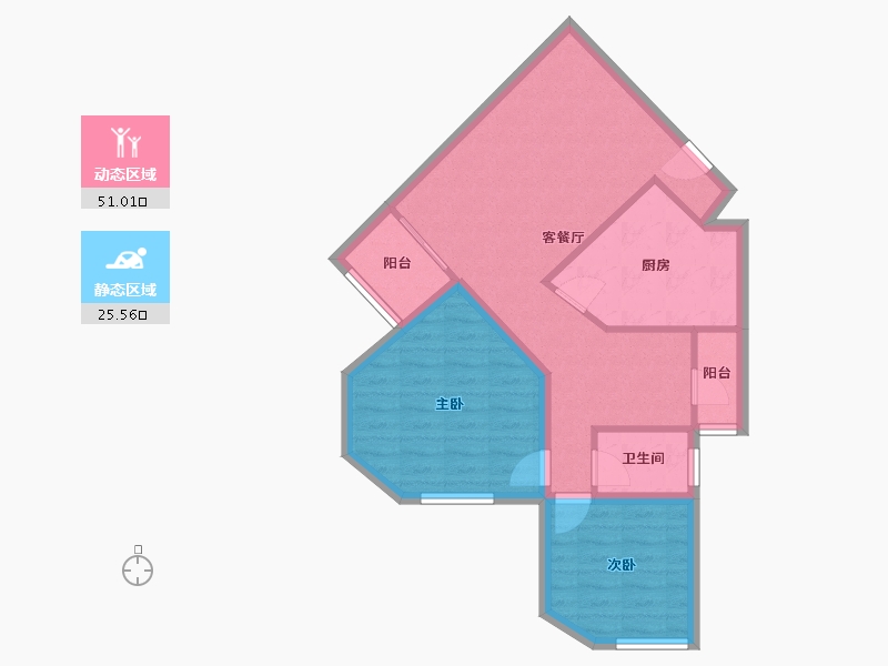 广东省-深圳市-彩虹新都-68.48-户型库-动静分区