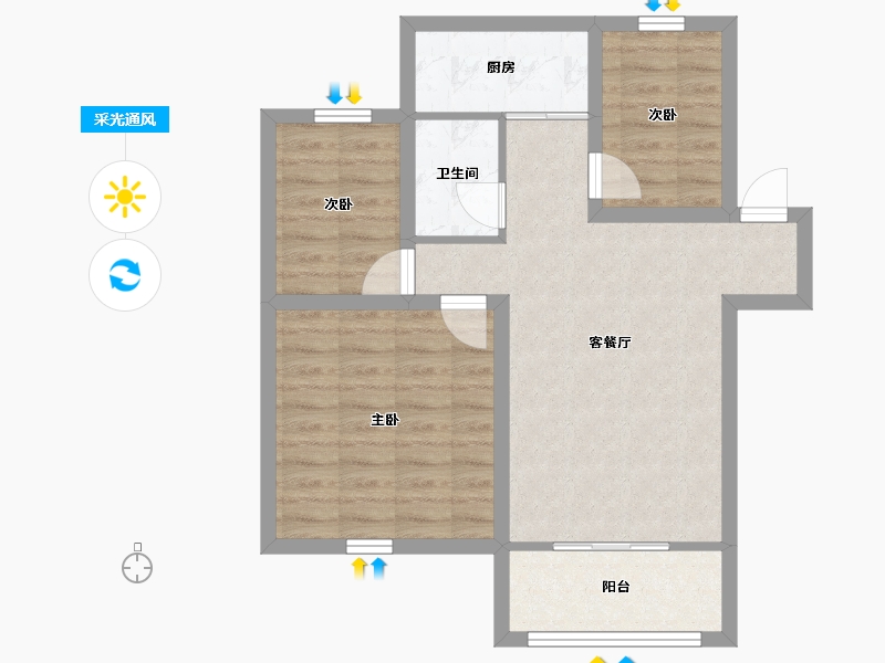 广东省-深圳市-中康生活区-66.79-户型库-采光通风