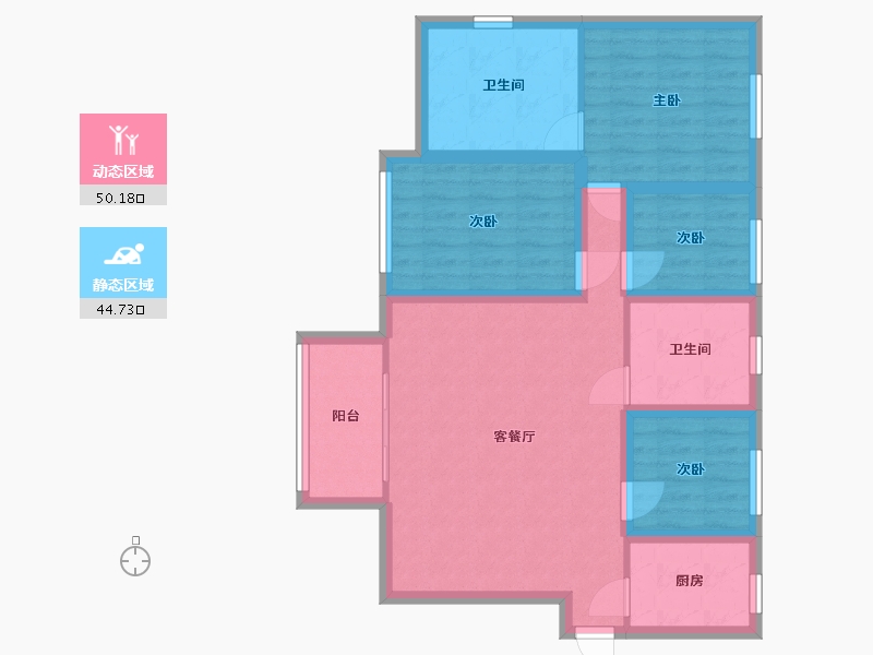 广东省-深圳市-银泰苑-84.10-户型库-动静分区